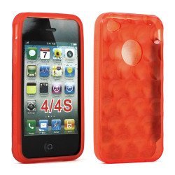 iPhone 4S 4 Bubble Gel Case (Orange)